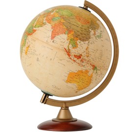 Globe | Ball Diameter 25 cm Sepia Map (English Version)/Wood Pedestal Type