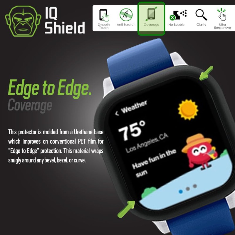 IQShield Screen Protector Compatible with Verizon Gizmo watch 2 (6-Pack)