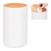 Relaxdays Cosmetic Bin, Bamboo Swing Lid, Modern Bathroom Bin, Plastic,