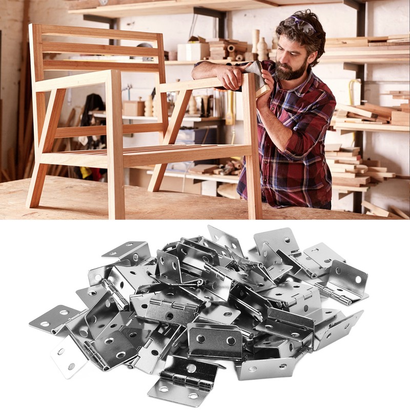 50pcs Hinges Appearance Electroplating Durable Iron Material Wooden Boxes Repairing