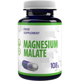 Magnesium Malate 2000 mg per serving 180 vegan capsules, laboratory tested, high dose, non-GMOs and gluten-free