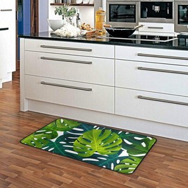 Kitchen Rugs Green Tropical Design Non-Slip Soft Kitchen Mats Bath Rug Runner Doormats Carpet for Home Decor, 39" X 20"