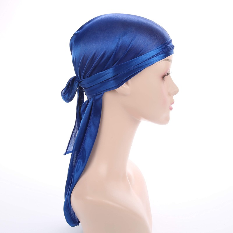 Fxhixiy Durag - Gorro de satén para 360 olas, Azul