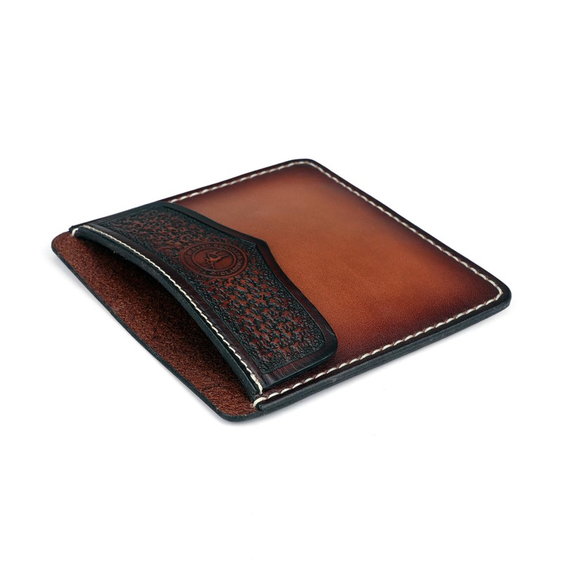 TOURBON Chest Pocket Pencil Case Pen Holder Genuine Leather Trinket