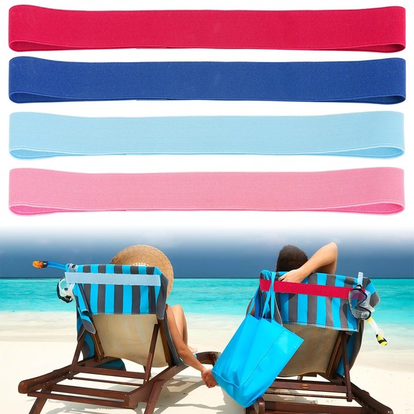 4 Pack Towel Bands for sun Loungers,Elastic Bands for Sunbed