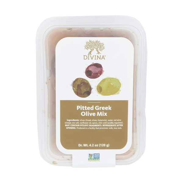 Divina, Mezcla de olivas griegas deshuesadas, 4.5 onzas