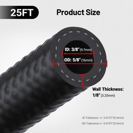 EVIL ENERGY 3/8 Fuel Line Kit 25FT, SAE 30R7 NBR Rubber Push Lock Fuel Hose with 14 Fitting Adapters and 10 Hose Clamps, 25PCS