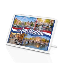 1 x Amsterdam Square Magnet - Netherlands Dutch Landmarks City Travel Holiday Fridge Magnetic Travel Souvenir Family Friend Women Men #83190