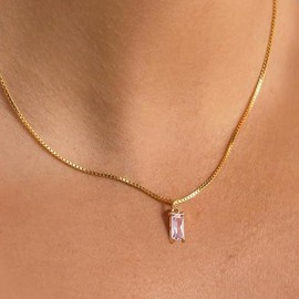 Gold Birthstone Necklace for Women Dainty Birthstone Pendant Necklace Birthday Gifts Jewelry Mothers Day Gifts for Mothers Wife Grandma