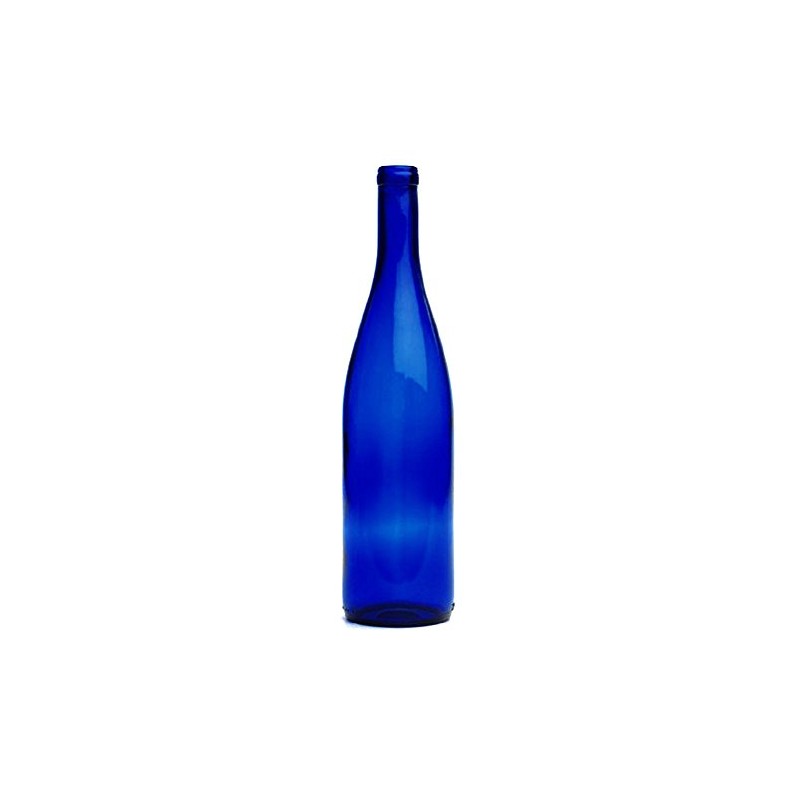 E.C. Kraus 750 mL Cobalt Blue Hock Wine Bottles, Cork