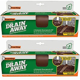 Frost King DE46BR Automatic Plastic Drain Away Downspout Extender, Extends 4-Feet, Brown 2 Pack