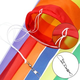 Boao 2 Pieces Windsock Colorful Hanging Decoration Windsock Waterproof Material for Outdoor Hanging(24 Inch, Rainbow Column)