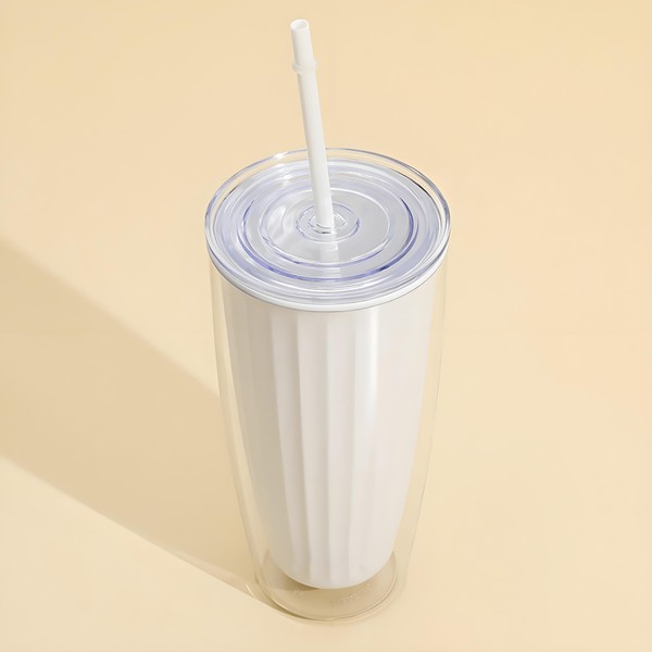 【食品対応のプロ仕様樹脂製】IOLOYU 水筒 720ml タンブラー 蓋付き ストロー付きタンブラー ウォーターボトル ストロー こぼれないタンブラー bpaフリー