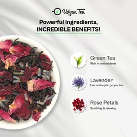 Udyan Tea Lavender Bloom Black Tea - 100 gm (40 Cups) | Loose Leaf Black Tea Blend with Lavender & Rose Petals | 100% Natural, Rich in Anti-oxidants | Aromatic Floral Tea