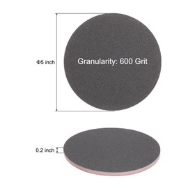 uxcell 10pcs 600 Grit Sanding Sponge 4.85 Inch Hook and Loop Sponge Sanding Disc for Orbital Sander, Wet/Dry Use Sponge Buffer for Car Wood Drywall Metal Furniture Polishing