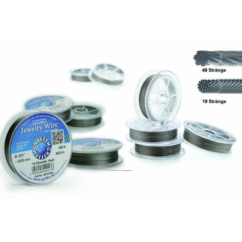Griffin Stainless Steel Wire, Jewellery Wire, Nylon Sheathed, Flexible Steel