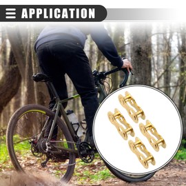 Motoforti Universal Bike MTB 11 Speed Chain Master Link Joint Clips Connectors,Missing Link Reusable Speed Chain,Metal,Gold Tone,4pair