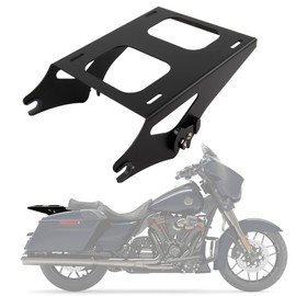Detachable Two Up Tour Pack Pak Mounting Luggage Rack Compatible for Touring Street Glide Road King Electra Glide 2014-2024, (Black)