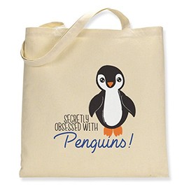 Make it Love it Sell It - Secretly obsessed with Penguins! - Canvas Tote Bag, Single Sided