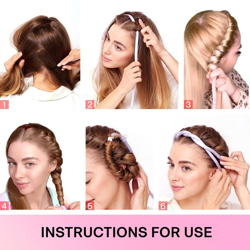 Lanzhire Overnight Curling Headband for Heatless Curls, No Heat Rod