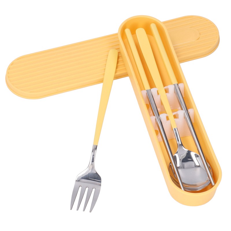 304 Stainless Steel Fork Spoon Chopsticks Set Flatware Reusable Utensils