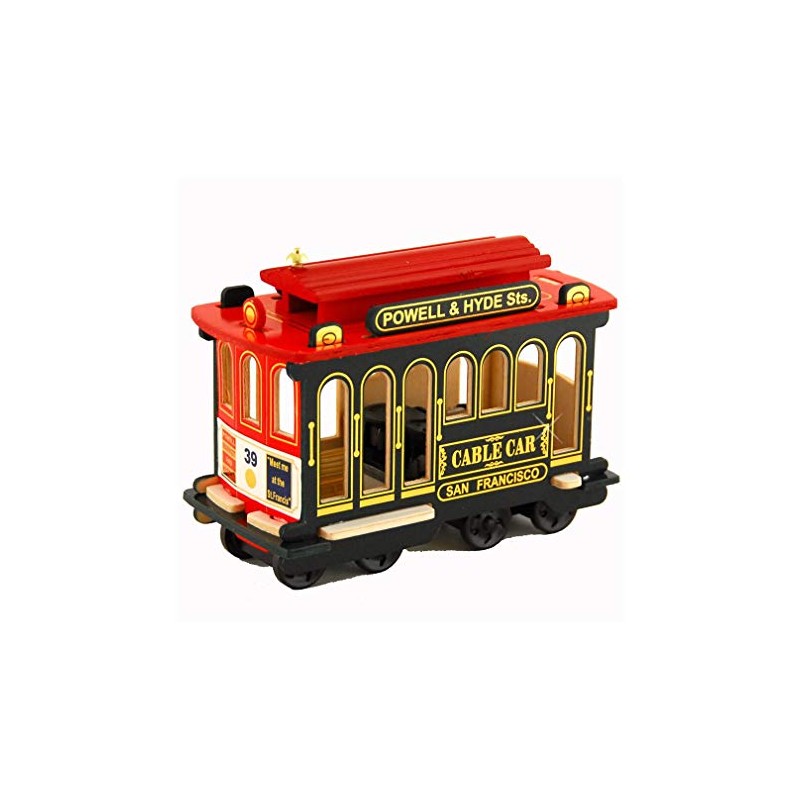 City-Souvenirs Musical San Francisco Cable Car Wooden Replica 6 Inches