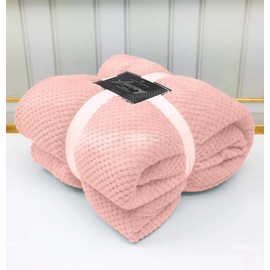 GC GAVENO CAVAILIA Super Soft Popcorn Textured Throws Fleece Blanket Sofa Bed Warm Large Settee (Pink, Double:150Cm x 200Cm), 544548