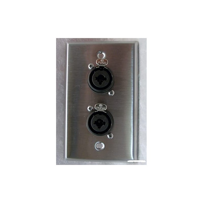 usbargainsound Stainless Steel Wall Plate with Two Neutrik NCJ6FI-S Combo