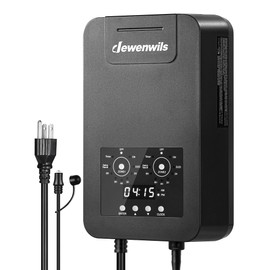 DEWENWILS 300W DC Low Voltage Landscape Transformer with 2 Zones, Photocell Sensor & Timer, Outdoor Low Voltage Transformer, Landscape Lighting Transformer for Spot Light Steplight