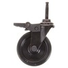 3" Black Nylon Swivel Casters Smooth Stem Two Locking Two
