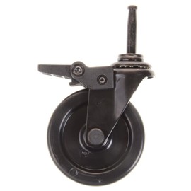3" Black Nylon Swivel Casters Smooth Stem Two Locking Two Non-Locking (4 Total Casters)