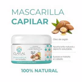 Claylal Professional | Mascarilla para el Cabello con Keratina y Argán 240 ml | Anti Frizz, Hidratación y Reparación Profunda | Cabello Suave y Brillante