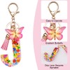 OSDUE Fashion Alphabet Initial Letter Keychain, Women Tassel Butterfly Pink