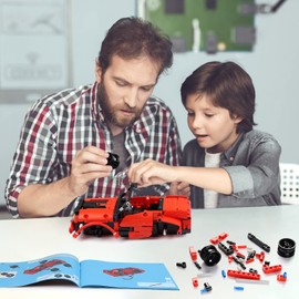 RC Toy Best Birthday Gifts for Age 6 7 8 9 10 11 12 Years Old Kids Boys Girls 2 in 1 Remote Control Racing Car Building Blocks 351 Pcs DIY Building Kits Engineering Construction Toy