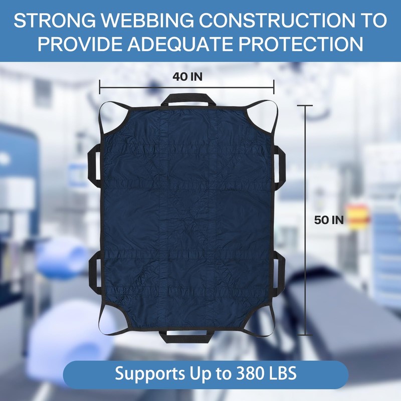 Puholo Positioning Bed Pad with Handles 50"x40" Draw Sheet for