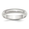 Sterling Silver 4mm Half Round Milgrain Wedding Band Ring
