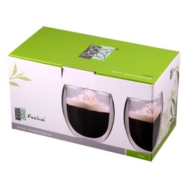 Feelino 400 ml jumbo double-walled glass double-walled thermal glasses / glasses with floating effect keep warm and cold for longer / cappuccino glasses / latte glasses / by Rondini