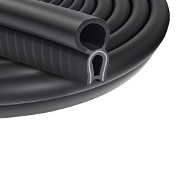 Automotive Weather Stripping 26FT - EPDM Bulb Seal 0.55" Push-On for Car Door/Top/RV - Fits 1/16" to 2/25" Edge (17mm×28mm) Universal Trim for Noise Reduction