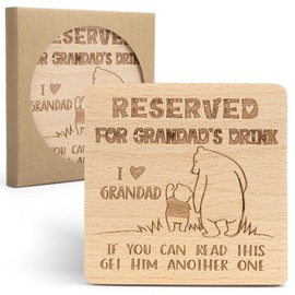 Grandad Gifts Coaster, Gifts for Grandad, Grandad Gifts from Grandchildren, Grandad Christmas Fathers Day Birthday Gifts, Grandad Coaster 10cm x 10cm