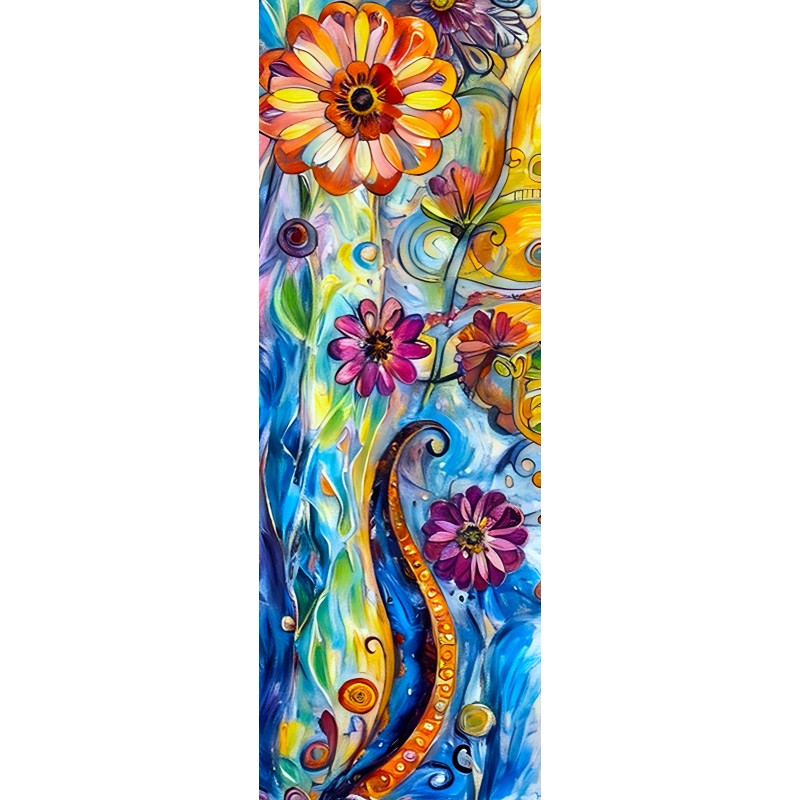 Original Psychedelic flowers collectable bookmark colorful unique collectable reader gift