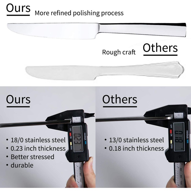 Brightown Silver Silverware Flatware Cutlery Set Stainless Steel 45 Pieces-