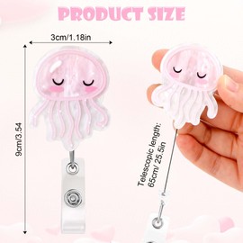 Badge Holder Retractable Card Holder Cute Jellyfish ID Card Holder Nurse Accessories Funny Jellyfish Badge Reel Badge Reel for Nurses Doctors Teachers