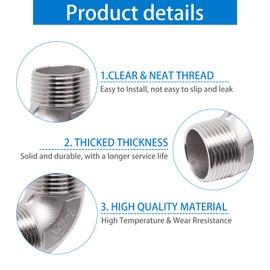 ZHMEINA 1" NPT Male x Male Threaded Elbow, 1Pcs 304 Stainless Steel Pipe Fittings, 90 Degree Elbow Connecting Pipe Connector, With 1 Tape