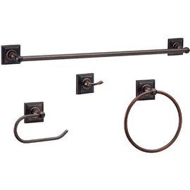 Designers Impressions Aurora Series 4 Piece Oil Rubbed Bronze Bathroom Hardware Set