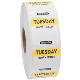 Tuesday Day Dot Removable Label 1" 1000 / Roll