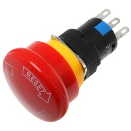E-outstanding Red Mushroom Cap AC 250V 5A 3Pin 16mm mounting Hole 1NO 1NC Emergency Stop Push Button Switch LA16-11ZS/A