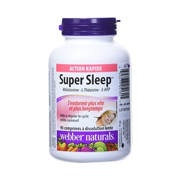 Webber Naturals Super Sleep Melatonin Plus L-Theanine & 5-HTP, 90