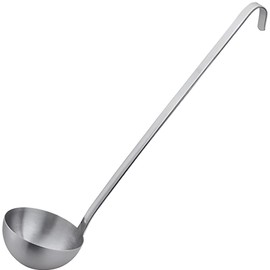 Vollum 1-Piece Ladle Heavy Duty Thick Stainless Steel - 8 Ounce (3.9" Bowl Diameter, 15.1" Handle Length)