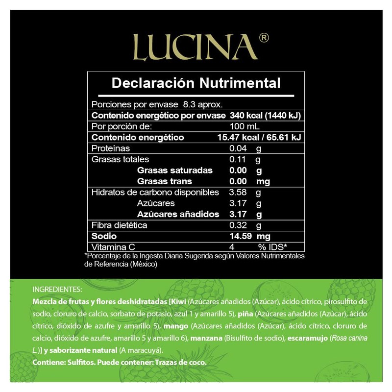 Lucina Tisanas VERDE EXTRAVAGANZA TISANA FRUTAL, Kiwi Maracuya, 100 gramos