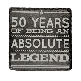 50th Birthday Gifts Men Funny Slate Coaster - 50th Birthday Gifts for Women Friend - 50th Birthday Ideas for Men - Novelty and Funny 50th Birthday Gifts
